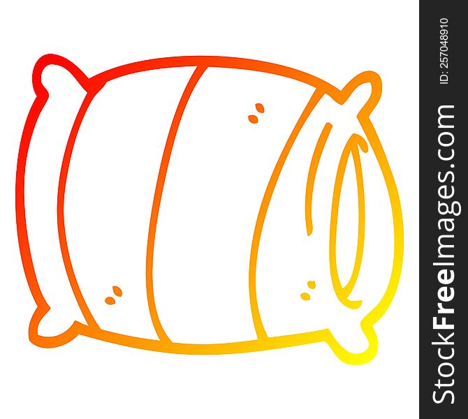 warm gradient line drawing of a cartoon pillow
