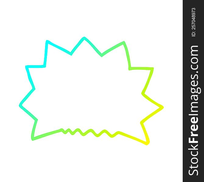 cold gradient line drawing of a cartoon big  bang explosion