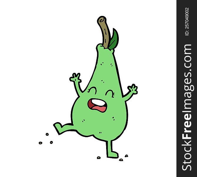 cartoon happy dancing pear