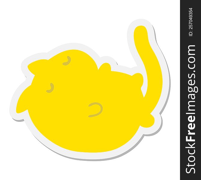happy cat on back sticker