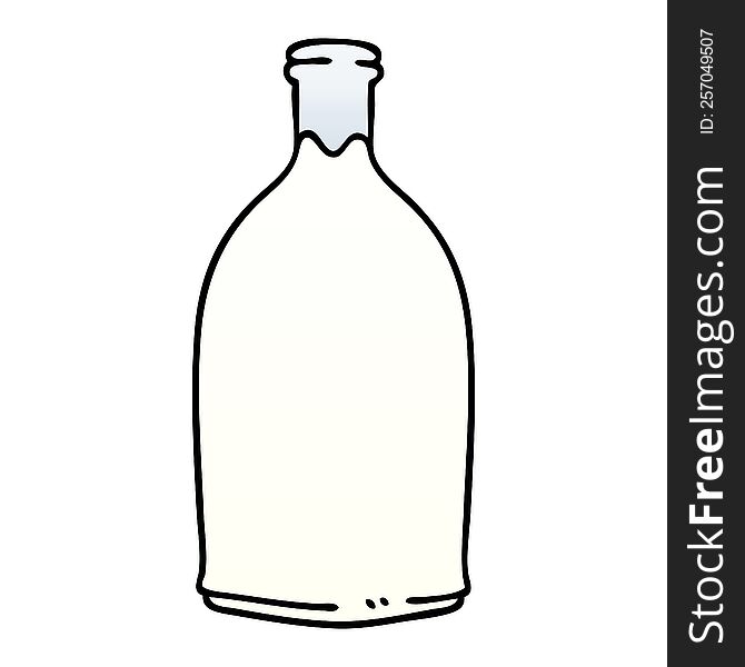 Quirky Gradient Shaded Cartoon Milk Bottle