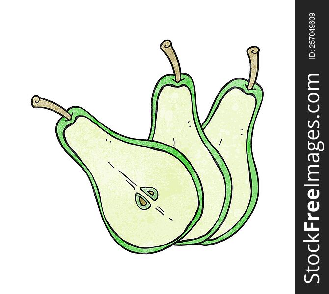 freehand drawn texture cartoon sliced pear