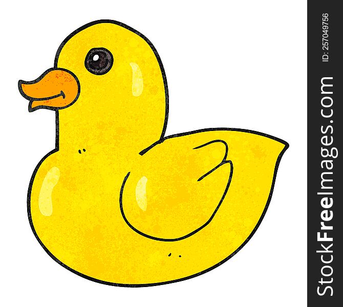 freehand textured cartoon rubber duck