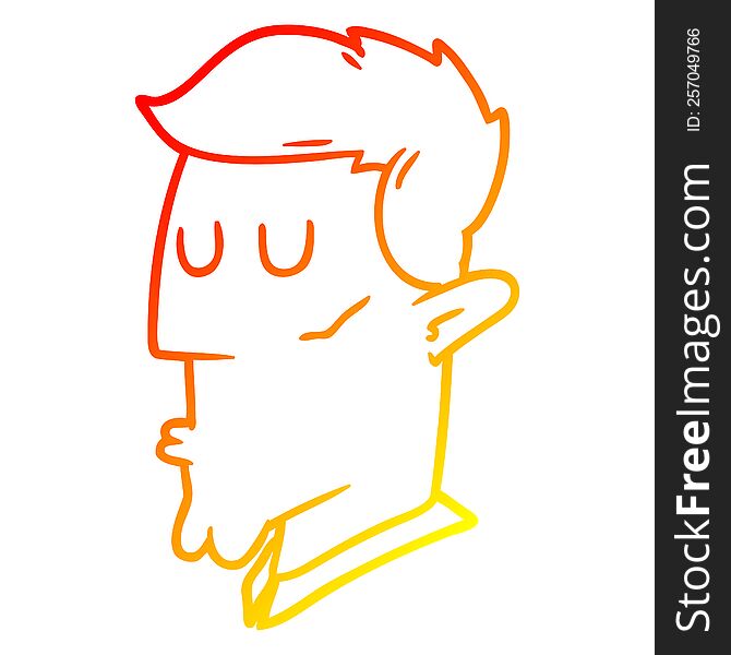 warm gradient line drawing of a cartoon serious man