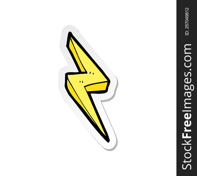 Sticker Of A Cartoon Lightning Bolt Symbol