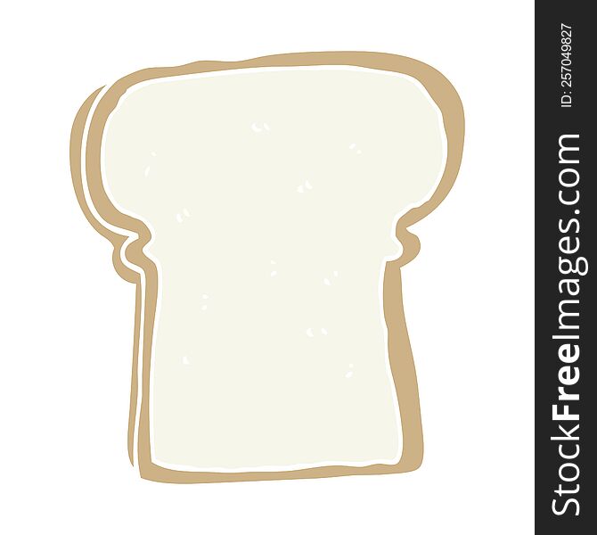 Flat Color Style Cartoon Slice Of Bread