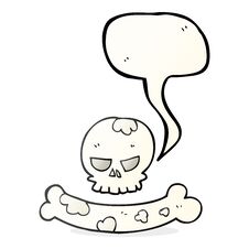 Speech Bubble Cartoon Skull And Bone Symbol Royalty Free Stock Photography