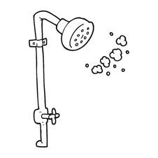 Black And White Cartoon Shower Stock Photography