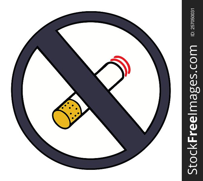 Cute Cartoon No Smoking Allowed Sign