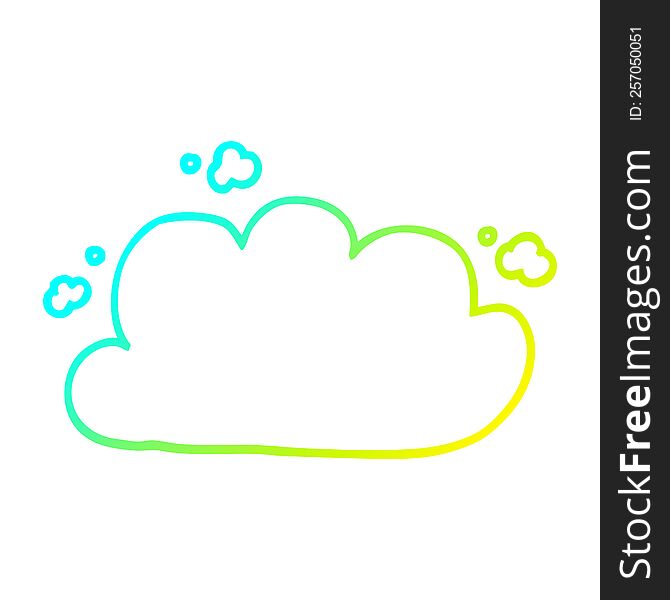 Cold Gradient Line Drawing Cartoon Storm Cloud