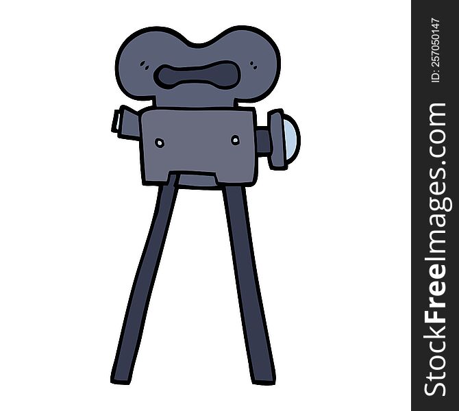 Hand Drawn Doodle Style Cartoon Film Camera