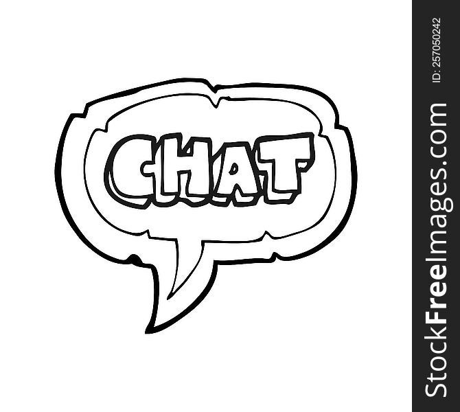 black and white cartoon chat symbol