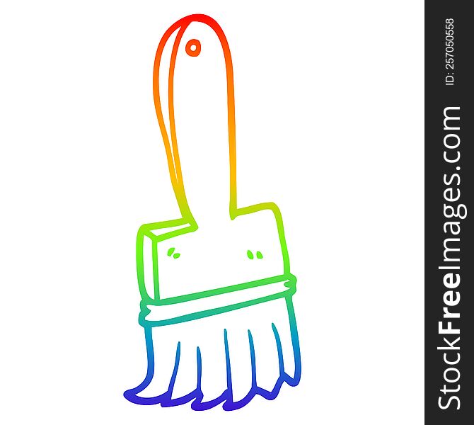 Rainbow Gradient Line Drawing Cartoon Paint Brush