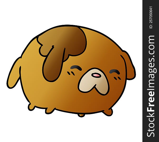 Gradient Cartoon Of Cute Kawaii Dog