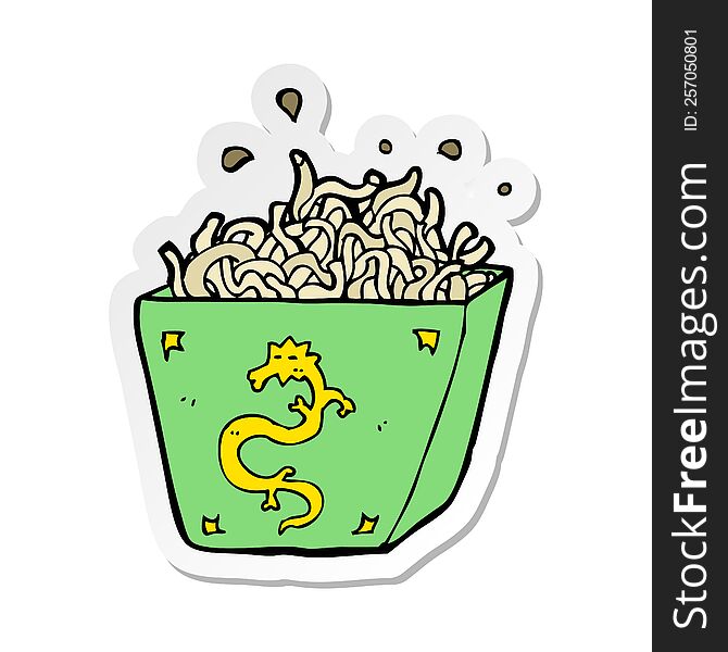 sticker of a cartoon noodle box