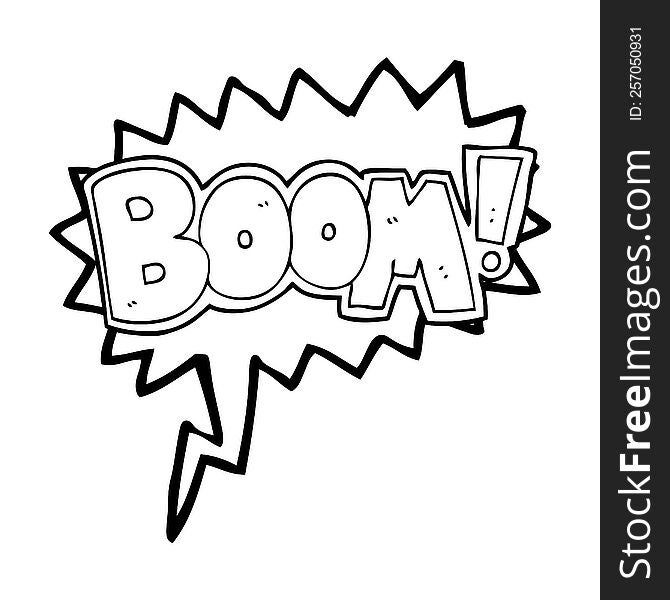 freehand drawn speech bubble cartoon boom symbol