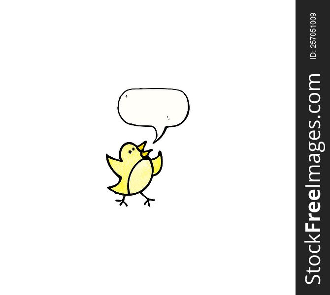 Cartoon Bird Drawing With Speech Bubble