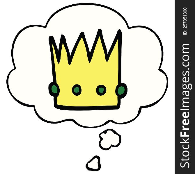 cartoon crown with thought bubble. cartoon crown with thought bubble