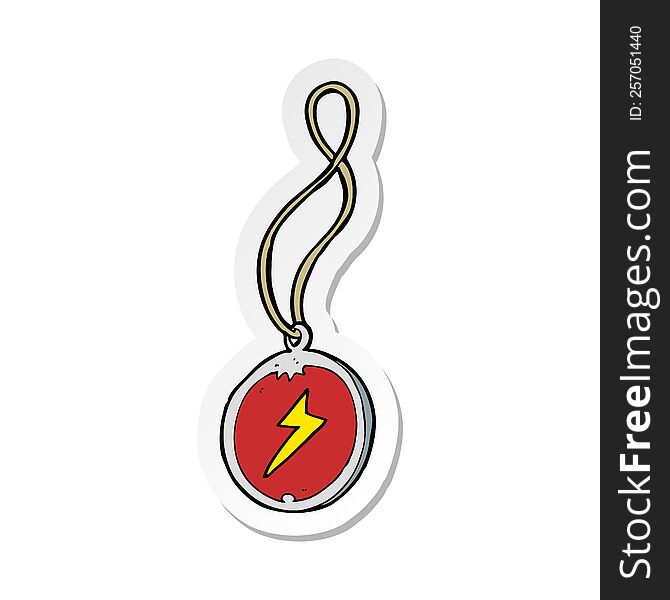 sticker of a cartoon magic pendant necklace
