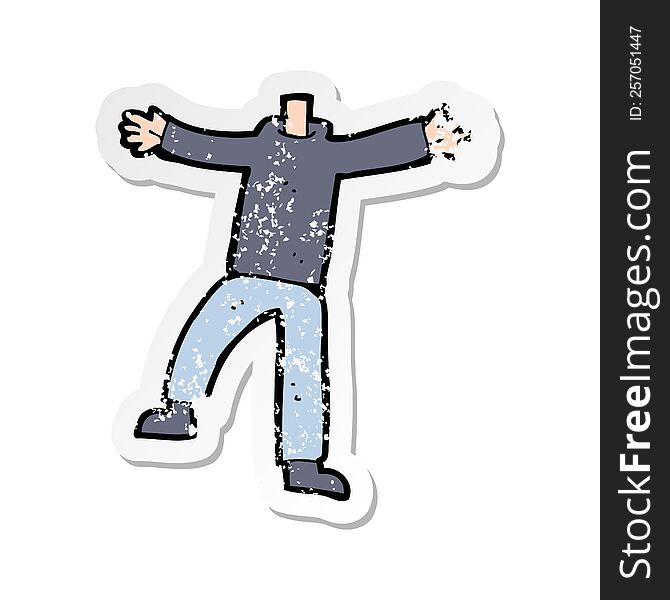 Retro Distressed Sticker Of A Cartoon Male Gesturing Body