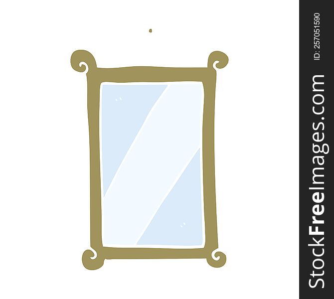 Flat Color Style Cartoon Framed Old Mirror