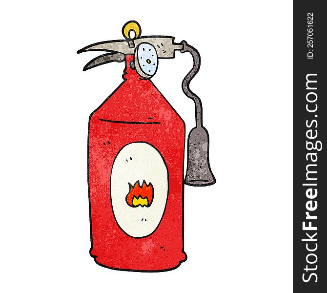 freehand textured cartoon fire extinguisher