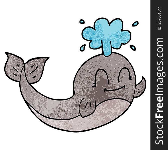Cartoon Doodle Of A Happy Whale