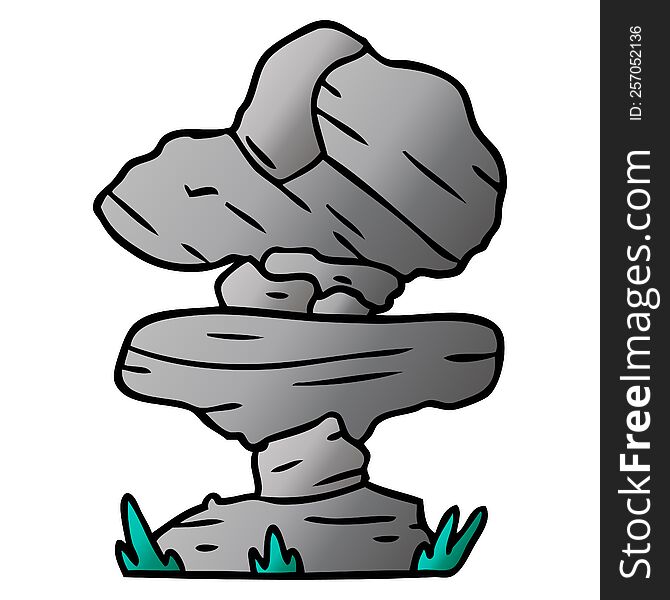 hand drawn gradient cartoon doodle of grey stone boulder. hand drawn gradient cartoon doodle of grey stone boulder