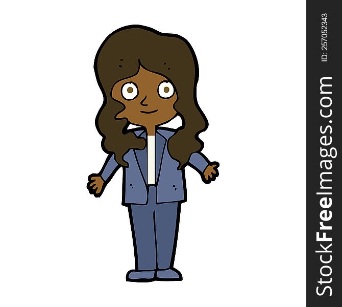 Cartoon Friendly Business Woman