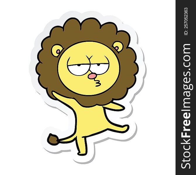 Sticker Of A Cartoon Dancing Lion