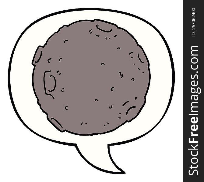 Cartoon Moon And Speech Bubble