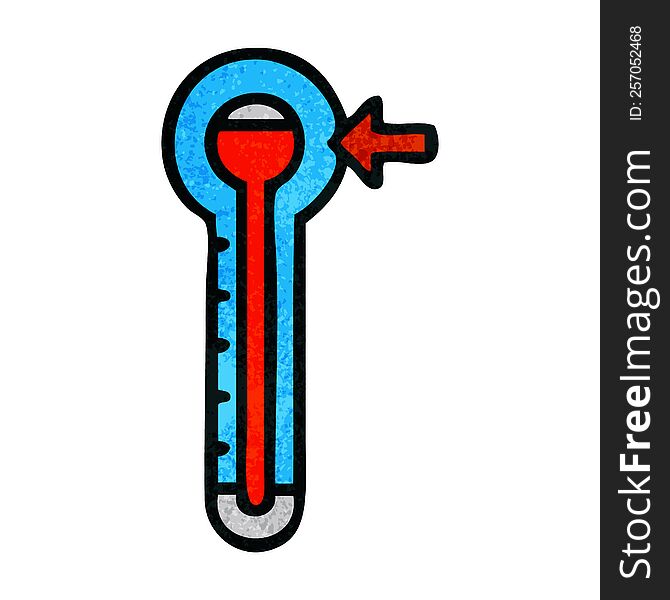 Retro Grunge Texture Cartoon Glass Thermometer
