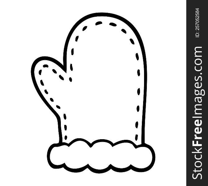 Line Drawing Cartoon Oven Mitts