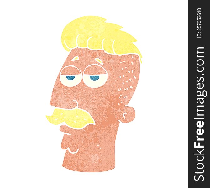 Retro Cartoon Man With Hipster Hair Cut