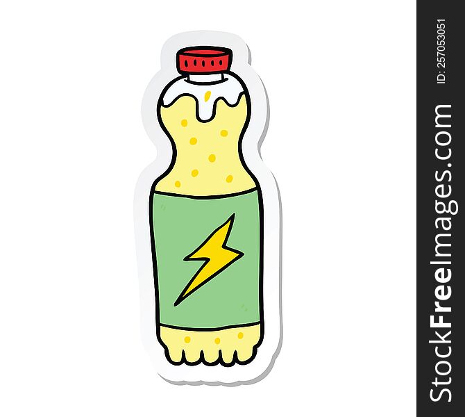 sticker of a cartoon soda bottle