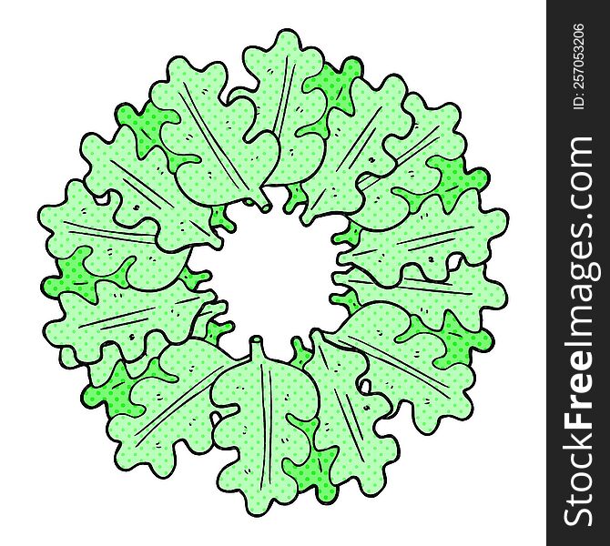 cartoon oak leaves in a ring