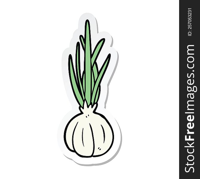 sticker of a cartoon garlic