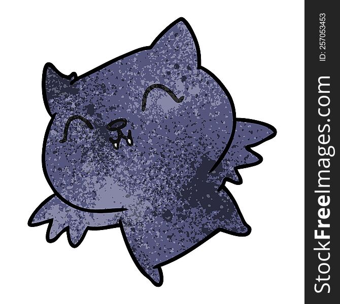 Textured Cartoon Of Cute Kawaii Bat