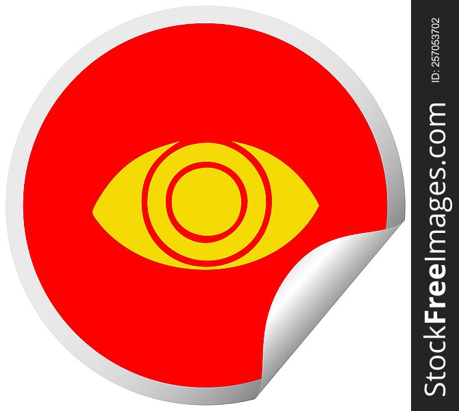 Circular Peeling Sticker Cartoon Eye
