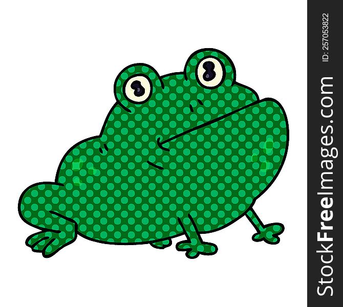 Quirky Comic Book Style Cartoon Frog
