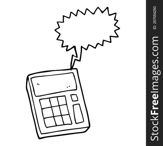 speech bubble cartoon calculator