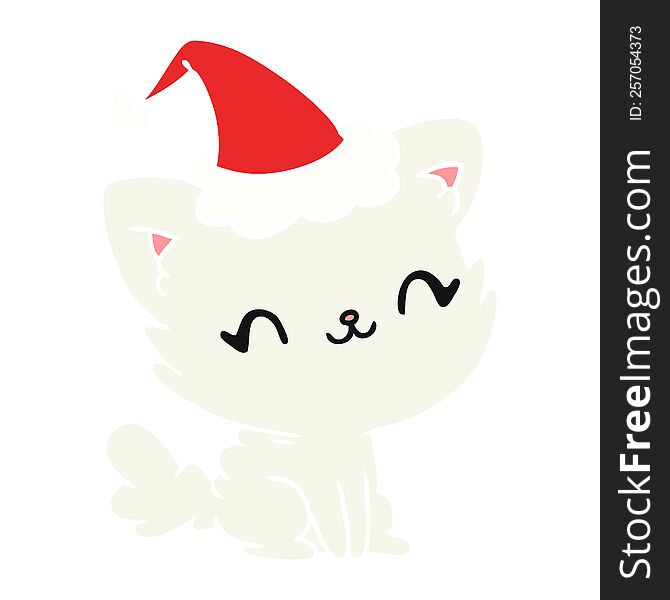 christmas cartoon of kawaii cat