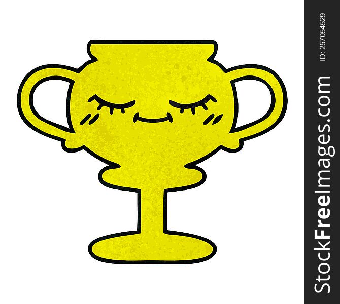 Retro Grunge Texture Cartoon Trophy