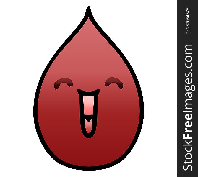 gradient shaded quirky cartoon emotional blood drop. gradient shaded quirky cartoon emotional blood drop