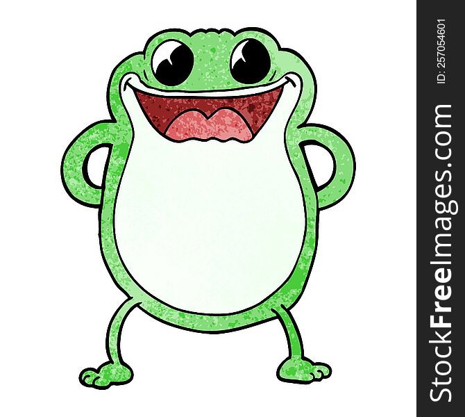 cartoon doodle frog