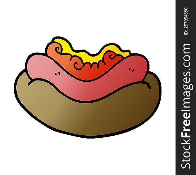 Cartoon Doodle Hotdog In A Bun