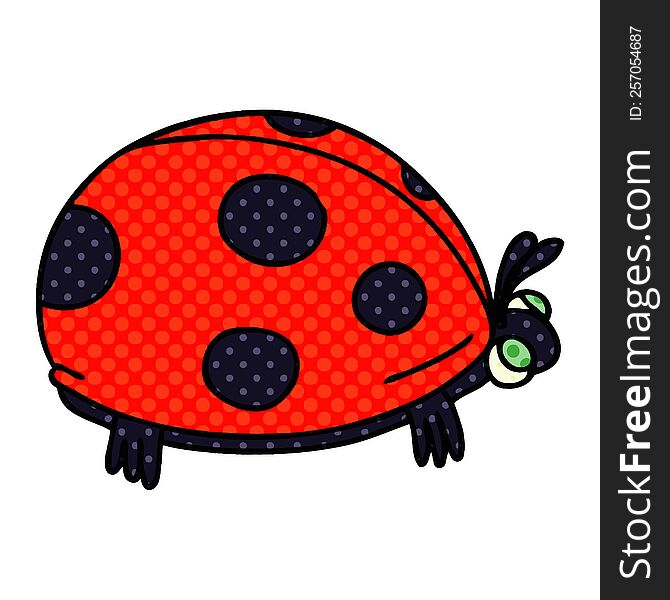 comic book style quirky cartoon ladybird. comic book style quirky cartoon ladybird