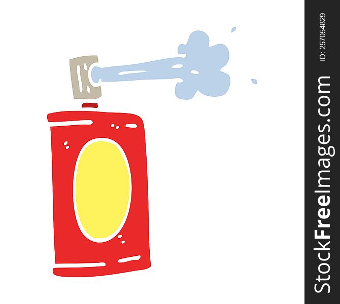 Flat Color Illustration Cartoon Spray Can