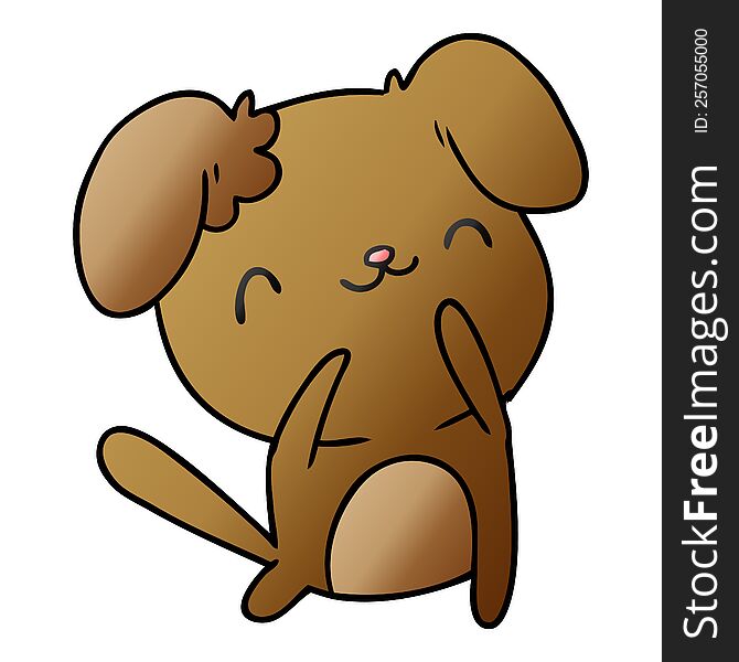 gradient cartoon illustration kawaii of a cute dog. gradient cartoon illustration kawaii of a cute dog