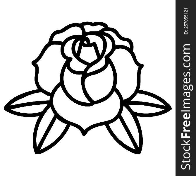 tattoo in black line style of a flower. tattoo in black line style of a flower